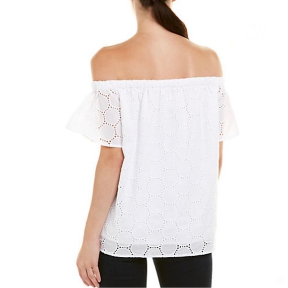 SAIL TO SABLE | NWT Off the Shoulder Dot Eyelet Top | XS - Picture 2 of 6